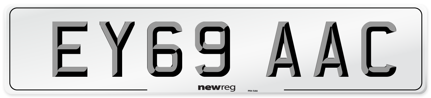 EY69 AAC Number Plate from New Reg